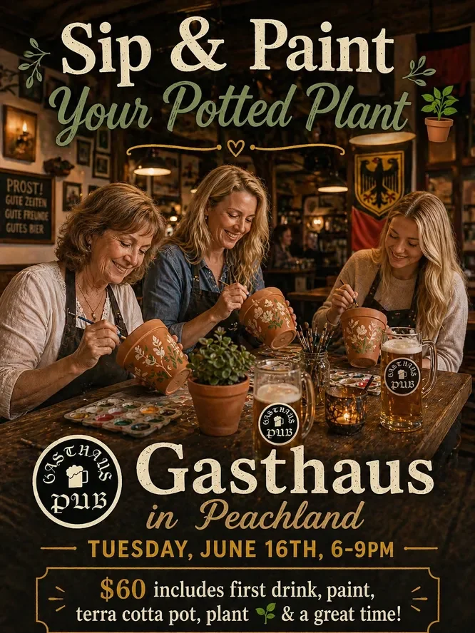 ladies painting potted plants